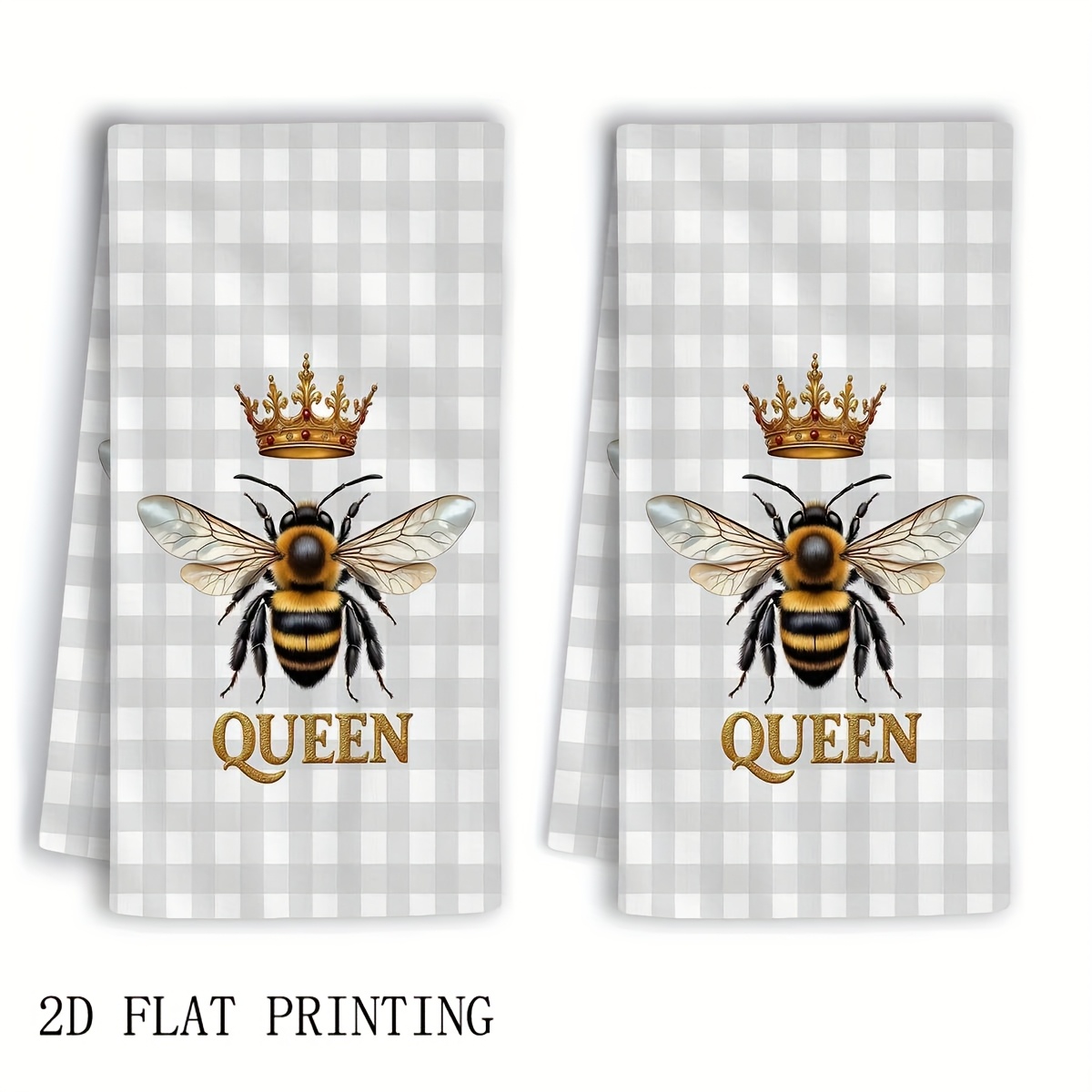 Home Cooking Queen - 2 stuks, geruite Queen Bee Garden