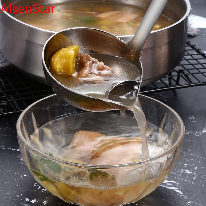 Home Cooking Dinner - Lange steel lepel met zeef, voor