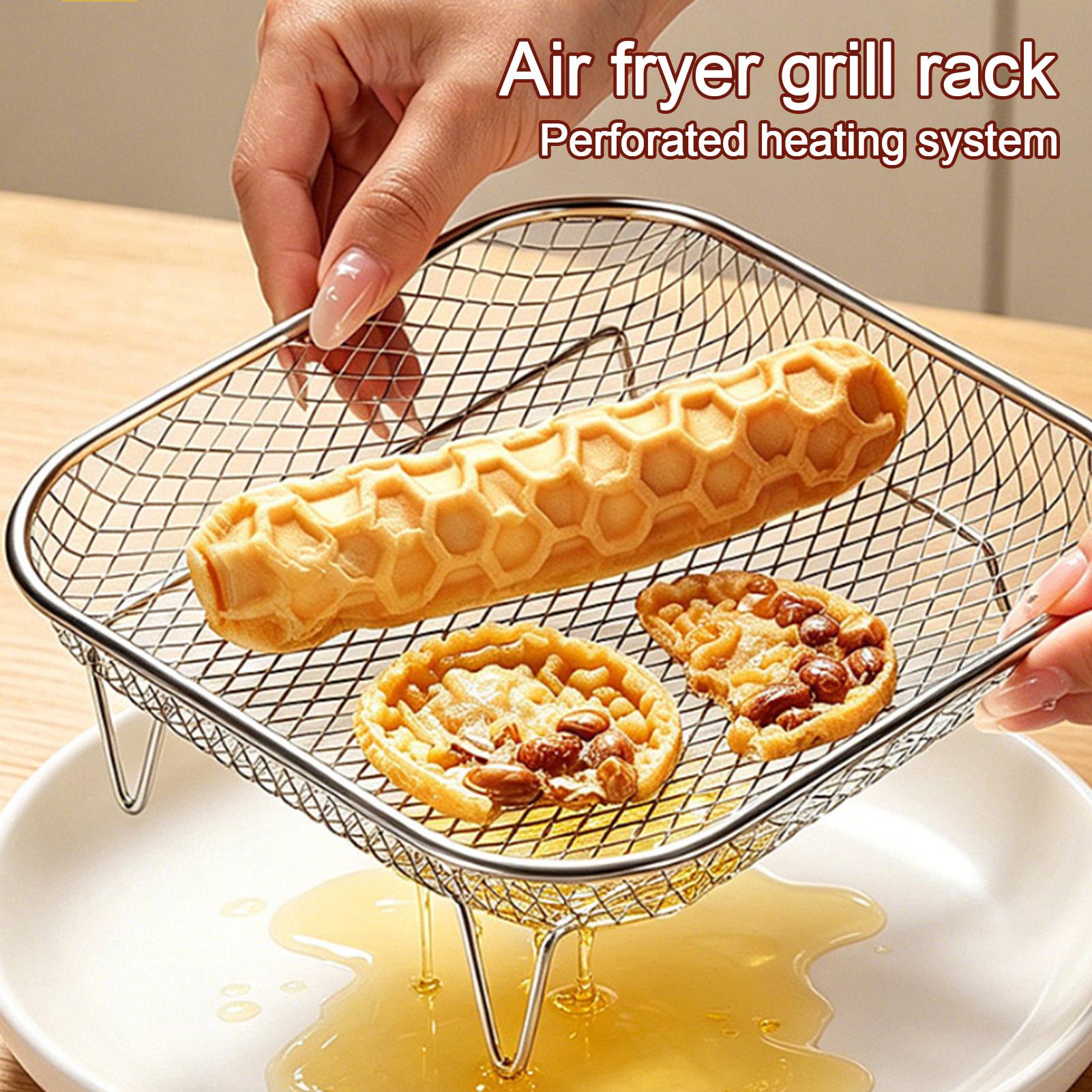 Home Cooking Services - Airfryerrek van roestvrij staal, stapelbaar, grill,